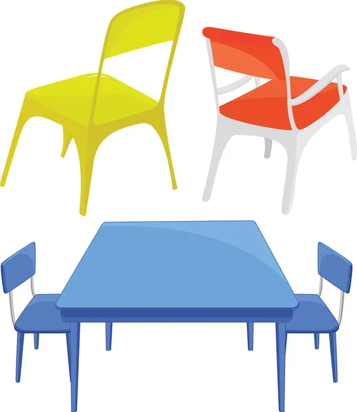 椅子和桌子 — 图库矢量图片