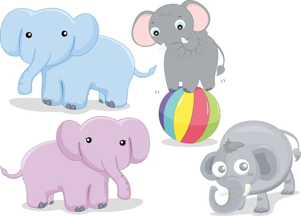 Various elephants — Stock Vector