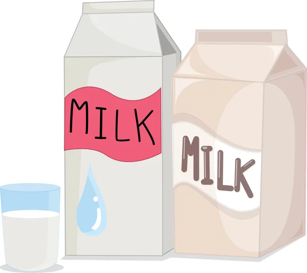 牛奶盒 — 图库矢量图片
