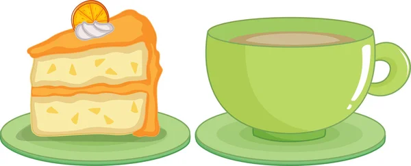 咖啡和蛋糕 — 图库矢量图片