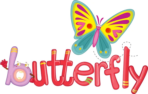 B für Schmetterling — Stockvektor