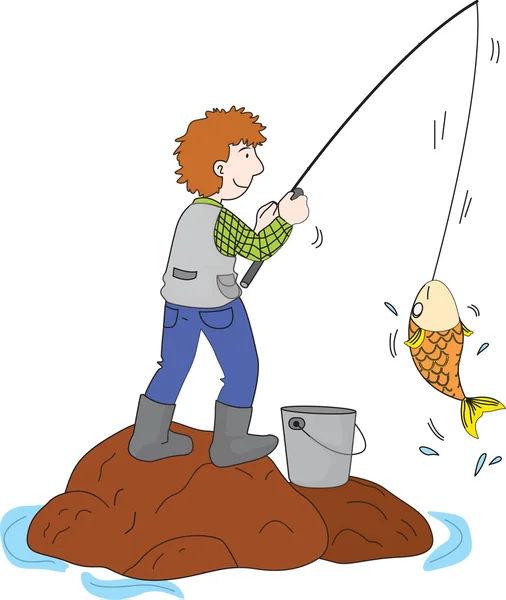 Pesca andato — Vettoriale Stock