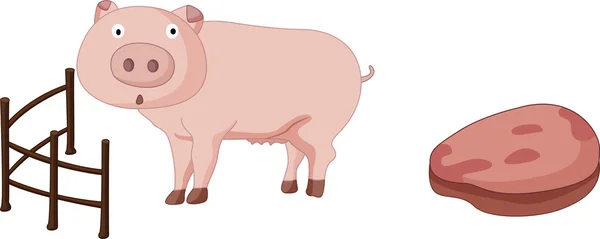 生猪及猪肉 — 图库矢量图片
