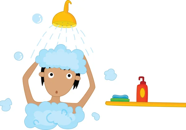 Prendre une douche — Image vectorielle