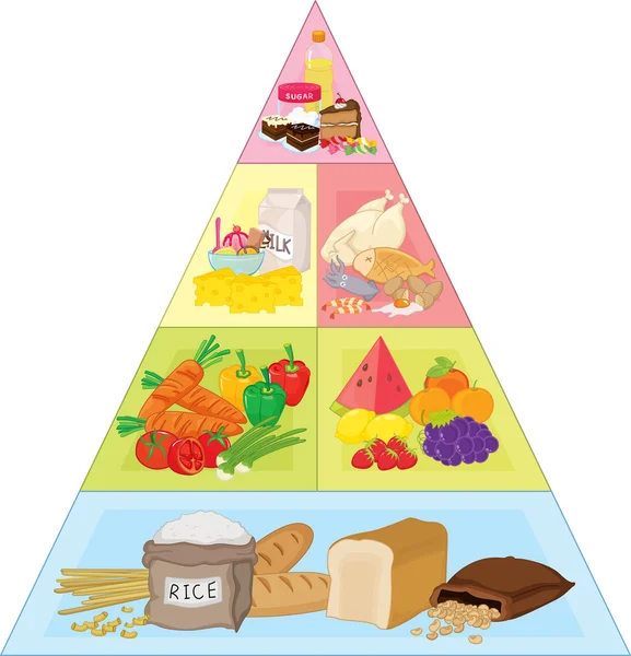 Élelmiszer piramis — Stock Vector