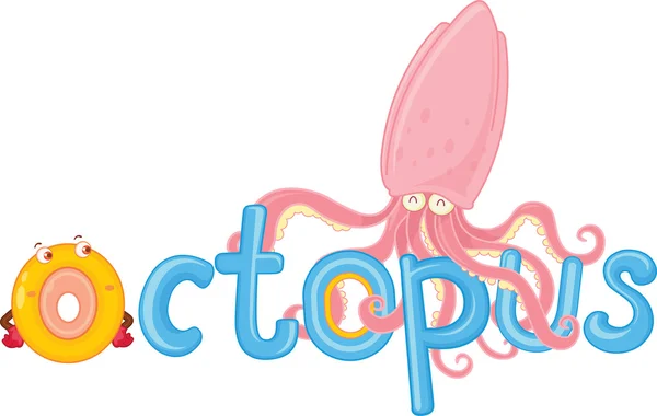 O für Oktopus — Stockvektor