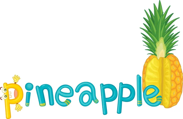 P for pineapple — Stock Vector