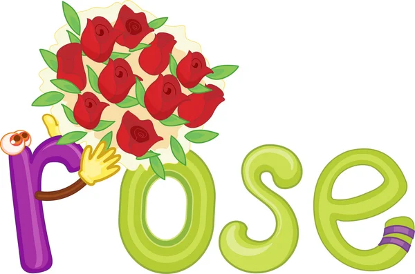 R pour rose — Image vectorielle