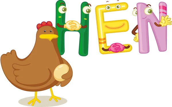 stock vector the word hen