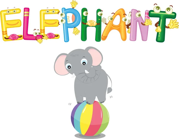 Alfabeto de elefante — Archivo Imágenes Vectoriales