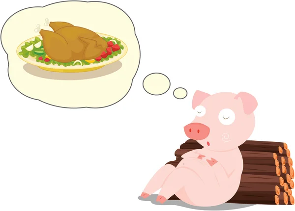 Porc rêvant — Image vectorielle