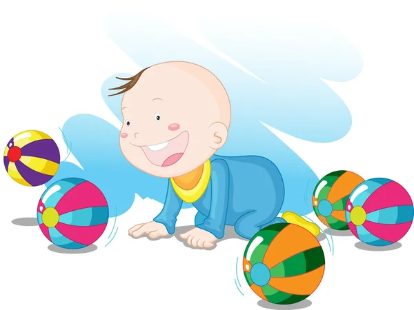 Baby playing — Stock Vector