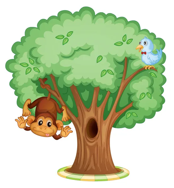 Animals in a tree — Stock Vector