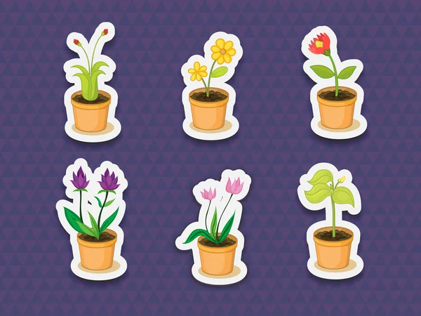 Plant stickers — Stock Vector