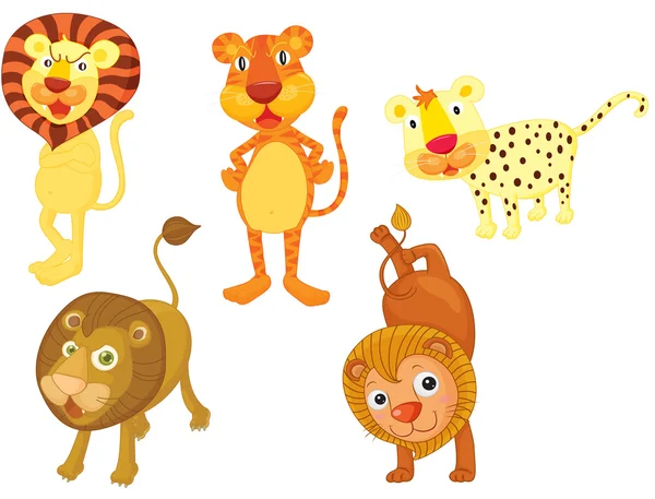 狮子和老虎 — 图库矢量图片