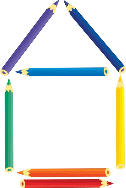 Maison de crayon — Image vectorielle