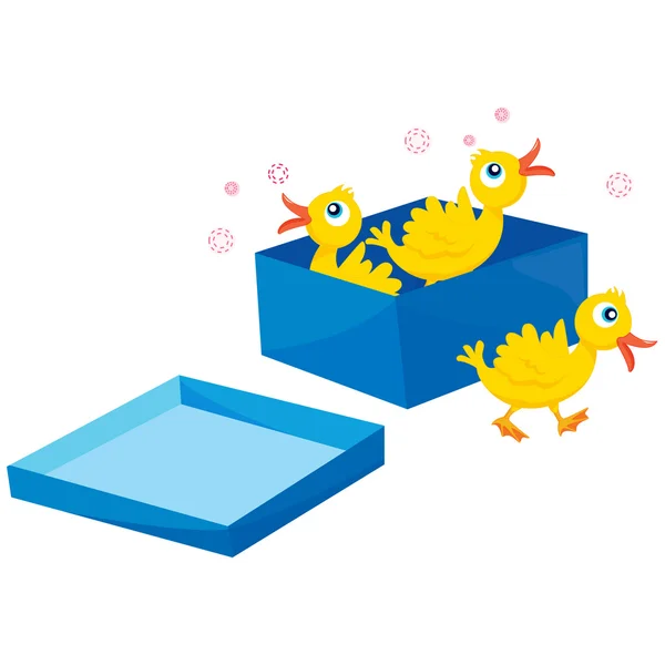 Πουλιά σε ένα κουτί — Διανυσματικό Αρχείο