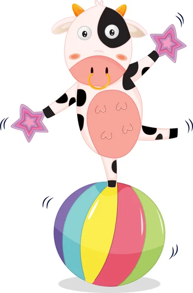 Cow balancing — Stock Vector