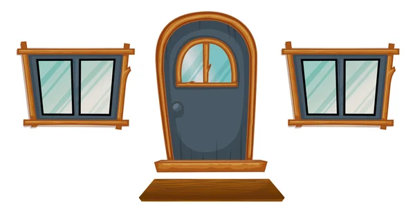 Ізольовані вікна та двері — стоковий вектор