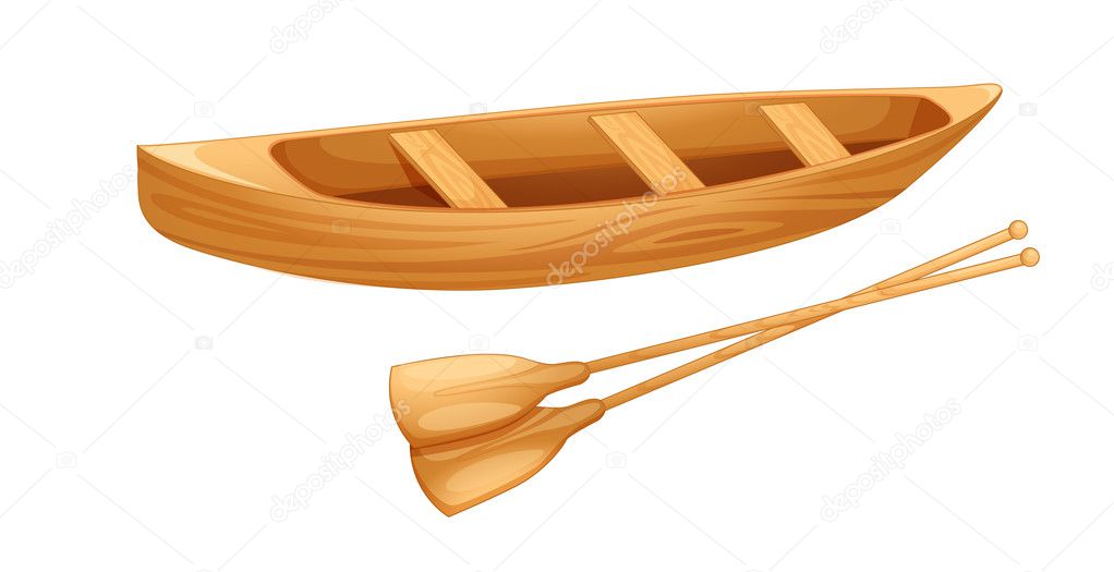 Canoe on white