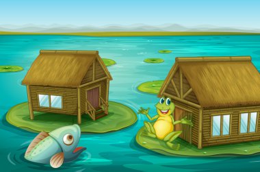 Frog cabin clipart