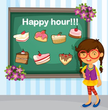 Girl with sign clipart