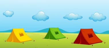 3 tents clipart