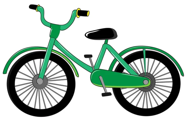 Kleine groene fiets — Stockvector