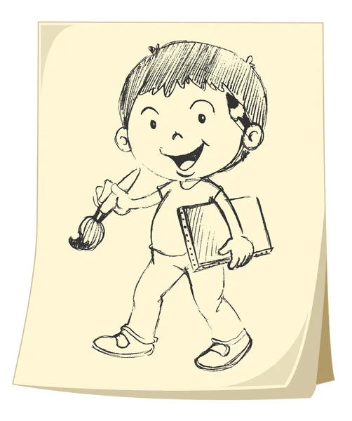 Pojke på gult papper — Stock vektor