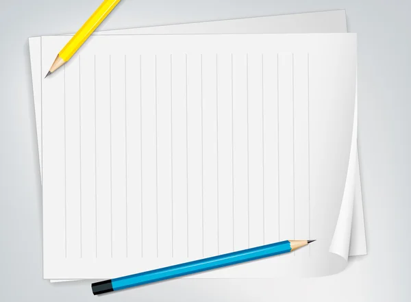 Απλό χαρτί και μολύβια — Διανυσματικό Αρχείο