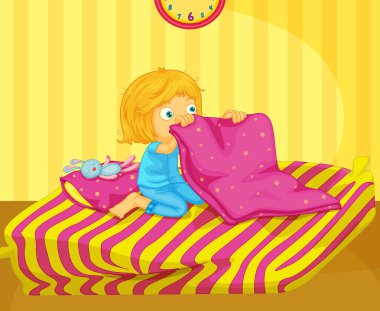 Girl awake clipart