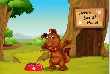 Dog at home clipart