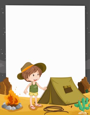 Camping kid clipart