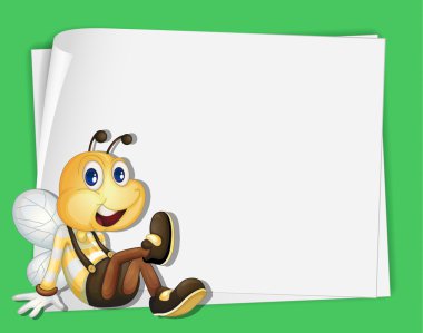 Bee on paper clipart