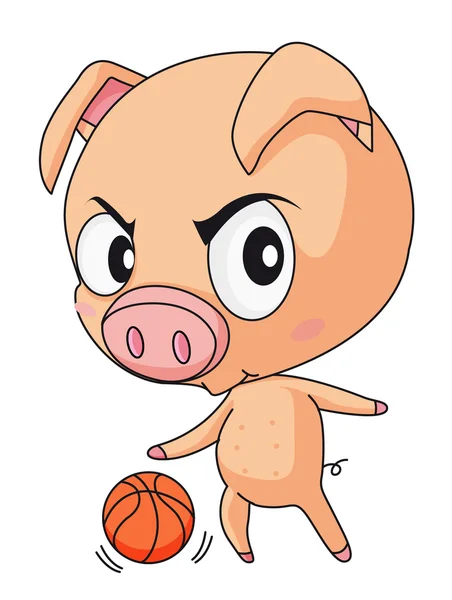 Свиня баскетбол — стоковий вектор