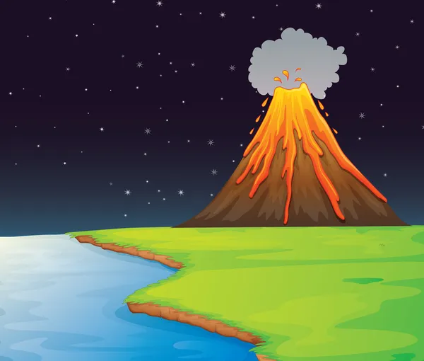 Volcán — Vector de stock