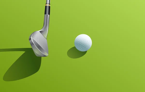 Hierro y pelota de golf — Vector de stock