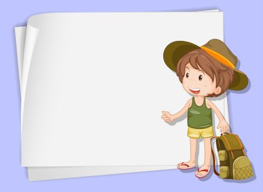 Boy on paper clipart