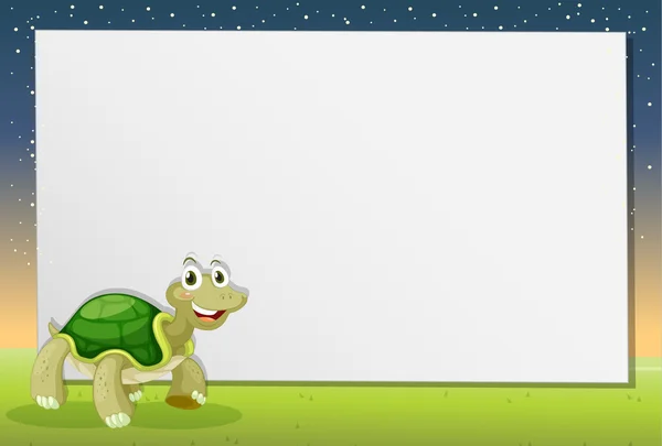 Schildkröte auf Papier — Stockvektor