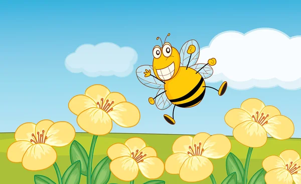 Glückliche Biene — Stockvektor