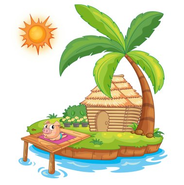 Tropical island clipart