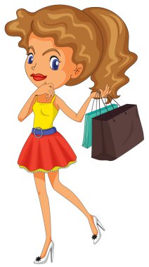 Shopping girl clipart