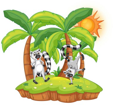 Lemur island clipart