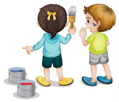 Painting kids clipart