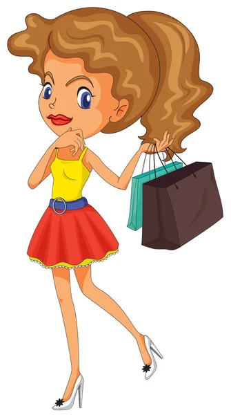 ショッピングの女の子 — ストックベクタ