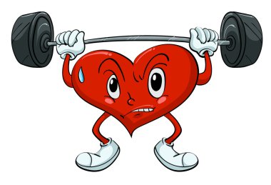 Heart lifting weights clipart