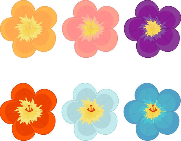 A különböző színű virágok — Stock Vector