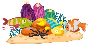 Coral reef fish clipart