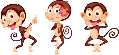 Three Monkeys clipart