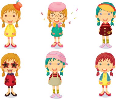 Group of Girls Singing clipart